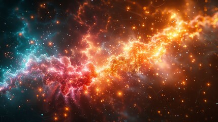 Obraz premium Abstract 3D Connections In A Cosmic Dance, Abstract Background HD For Designer