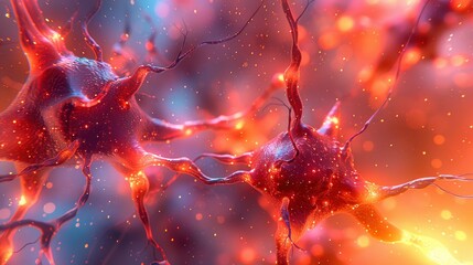 Abstract 3D Representation Of Connections In A Neural Grid, Abstract Background HD For Designer