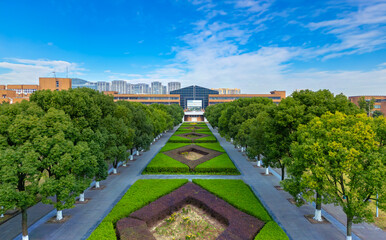 An aerial view of Ningbo University in Zhejiang Province, China