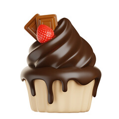 Chocolate Cupcake 3D Icon