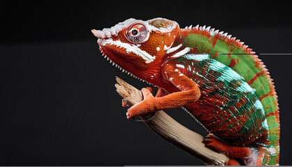 chameleon on a branch tree 