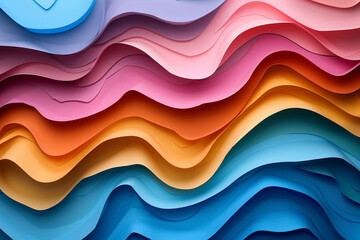 Fototapeta premium Abstract background with colorful paper cut shapes, perfect for celebrations, parties, or vibrant artistic designs
