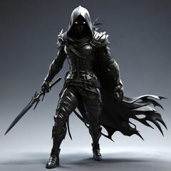 Fototapeta premium a man in a black and silver costume with a mask that says alien