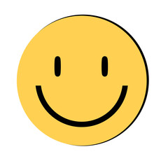 Doodle expression emoji transparent simple modern that can be used for sticker, book, scrapbook, icon, decorative, e.t.c with aesthetic yellow colorful color