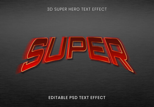 3d Super Hero Text Effect