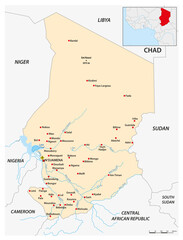 Obraz premium Simple map of the African state of Chad