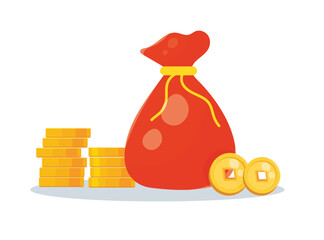 Chinese gold bars vector illustration