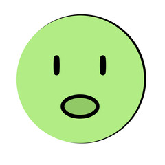 Doodle expression emoji transparent simple modern that can be used for sticker, book, scrapbook, icon, decorative, e.t.c with aesthetic green colorful color