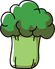  Flat design vector illustration of a broccoli
on a white background.
