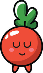 Radish with kawaii eyes. Flat design vector illustration of radish
on a white background.