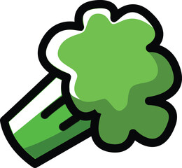  Flat design vector illustration of a broccoli
on a white background.