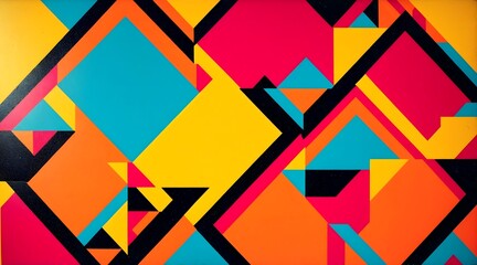 An eye-catching geometric pattern with bold colors and high contrast, perfect for modern design. 2
