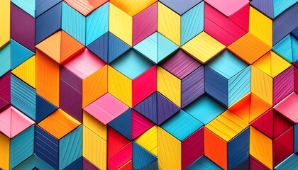 Obraz premium An eye-catching geometric pattern with bold colors and high contrast, perfect for modern design. 4
