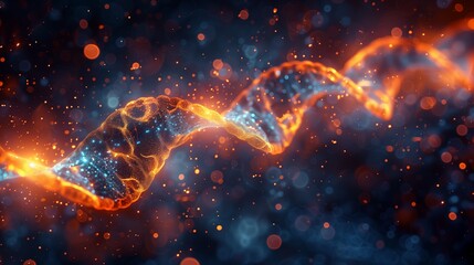 Abstract Glowing Spiral Design With Orange and Blue Colors