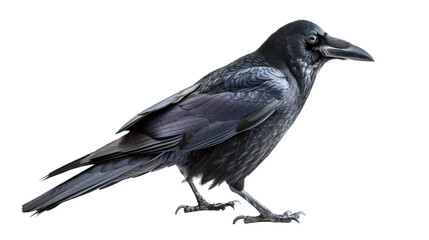 Obraz premium Black raven isolated on white transparent background. Png file 