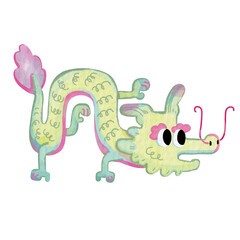 watercolor dragon cute paint clip art