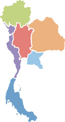 Obraz premium Thailand travel map color illustration