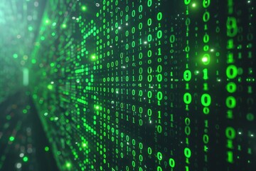 Digital binary coding on network. Futuristic technology background concept