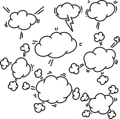Fototapeta premium Set of hand drawn speech bubbles. Doodle speech bubbles. Vector illustration