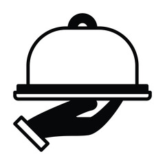 Food service icon vector or logo illustration outline black color style