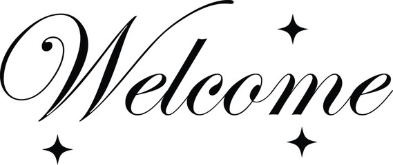 Welcome text . Vector isolated illustration. Text welcome  letter.