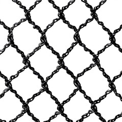 Fototapeta premium A black chain mesh pattern on a transparent background