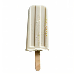 White chocolate ice pop on a stick.