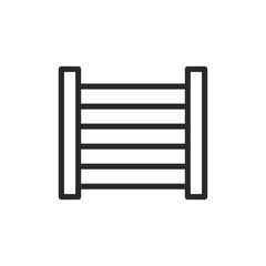 Horizontal slatted fence, linear style icon. modern horizontal slatted fence. Editable stroke width.