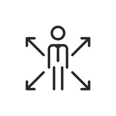 Employee expansion, linear style icon. the process of expanding workforce or hiring new employees. Editable stroke width