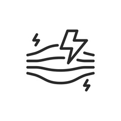 Muscle strength and stimulation, linear style icon. concept of muscle energy and stimulation, indicating high energy and vitality. Editable stroke width