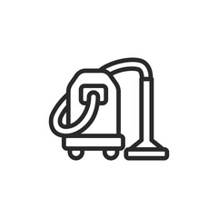 Wet and dry vacuum cleaner, linear style icon. versatile home cleaning, vacuuming both wet and dry surfaces. Editable stroke width.