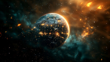 A Particle Earth HUD created using Stardust . Generate-AI