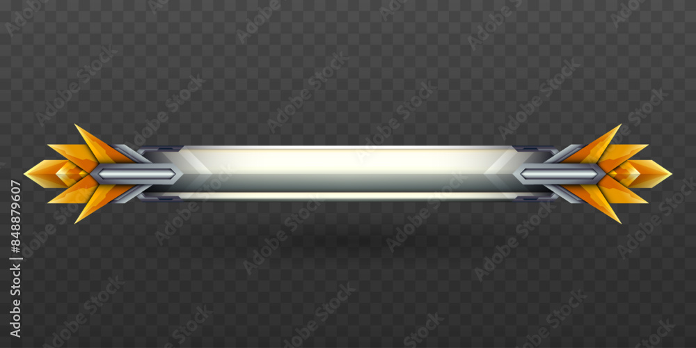 Aufkleber abstract silver and yellow colored lower third game interface screen title banner for game ui design