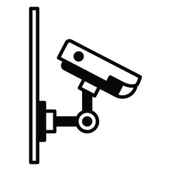 cctv icon vector or logo illustration outline black color style