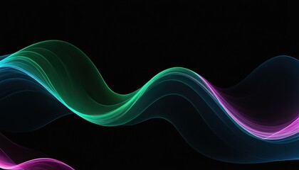 Vibrant grainy gradient abstract background blue green purple glowing color shape on black background