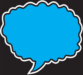 Blue cloud background and black frame with wave edge and on a black backdrop. Block or message box and chat comments