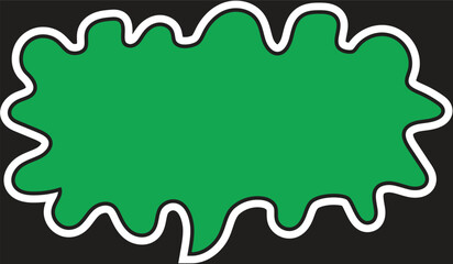 Green cloud background and black frame with wave edge and on a black backdrop. Block or message box and chat comments