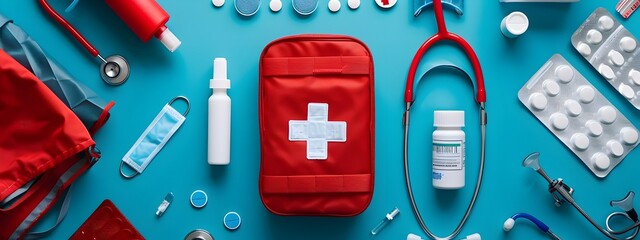 Comprehensive First Aid Kit with Essential Medical Supplies and Equipment