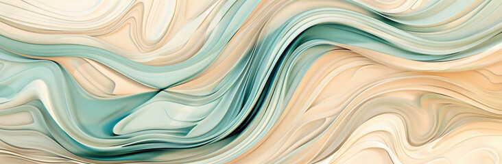 Obraz premium abstract wavy background with muted colors, elegant curves and fluid lines. The pattern is made of soft pastel shades that create an abstract composition. 