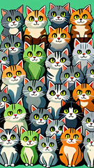 Flawlessly lovely cat pattern on the background.