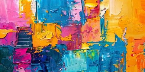 Fototapeta premium Vibrant Canvas of Abstract Color Explosions