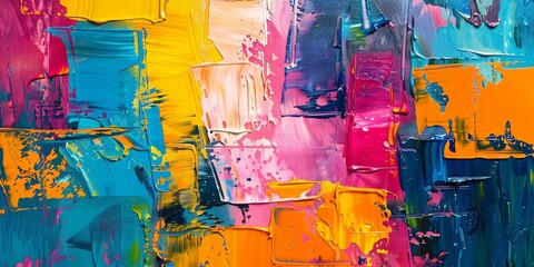 Fototapeta premium Vibrant Canvas of Abstract Color Explosions