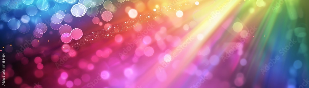 Poster abstract colorful bokeh background with blurred lights