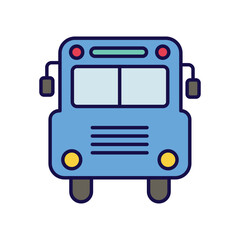 school bus icon with white background vector stock illustration