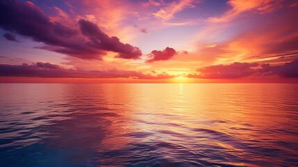 Obraz premium Splendid Evening Glow on the Ocean