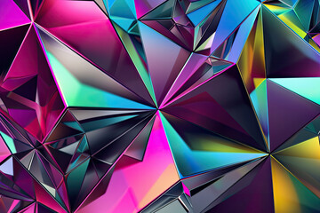 Obraz premium Abstract 3D Background with Geometric Shapes and Dynamic Colors