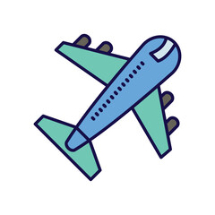 airplane icon with white background vector stock illustration