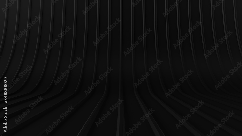 Poster black wave background. 3d background with empty space for product or text. 3d rendering illustration