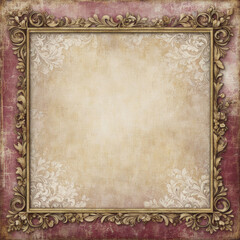 Vintage antique gold frame with wear imperfections