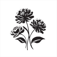 Sleek botanical graphic sketch for a stylish small tattoo flower design - Vector art